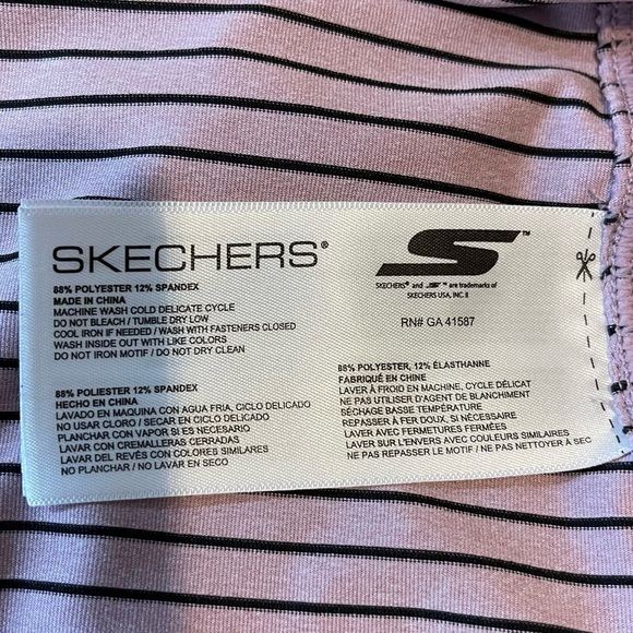 Skechers Women Stripped hoodie Long sleeves Sz L Pink With Black - Picture 13 of 14